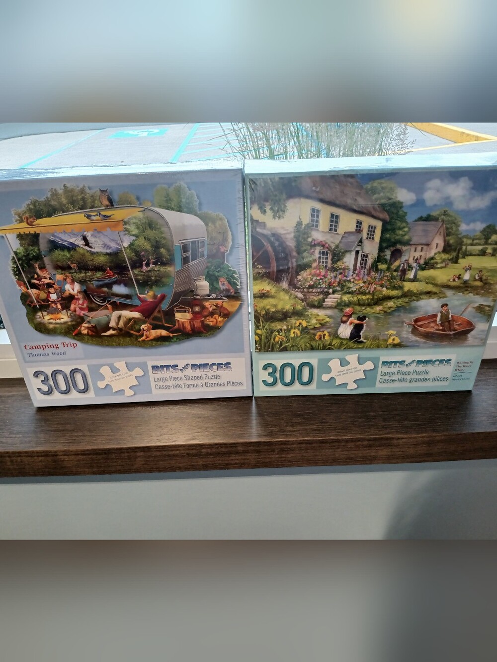Lot of Two Bits and Pieces 300 Piece Puzzles Camping & Water Wheel